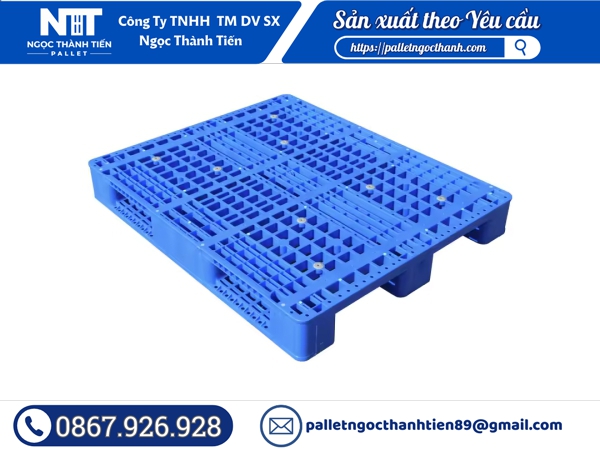  Pallet nhựa màu xanh - PLNTTN02